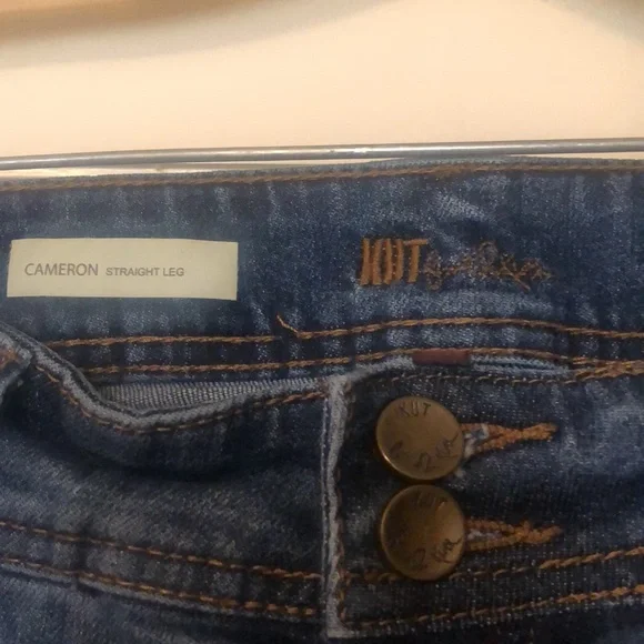 Kut from the Kluth Jeans Cameron straight leg Crop jean patchwork SZ 4 - Picture 2 of 5